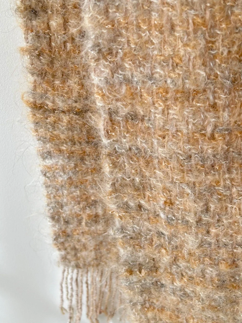 Vintage Handmade Fuzzy Mohair Oversized Scarf